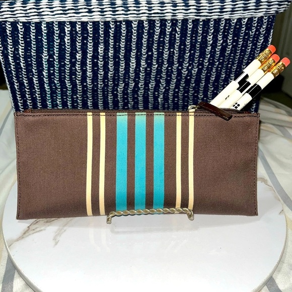 HP🎉Kate Spade New York Becca Pencil Case Andy Stripe, NWT, Vintage, Rare - Picture 11 of 13